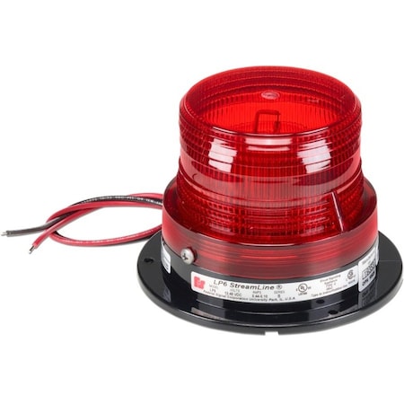Federal Signal Warning Light, Red, Strobe Tube, 120V AC, 65, 95 FPM, 5 in Dia., Surface LP6-120R