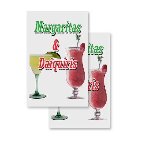 Signmission Margaritas & Daiquiris, Vinyl Decals Only 24 Inch x 36 Inch, Vinyl Decal, 2PK DSB-2436-2PACK-Margaritas & Daiquiris