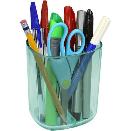 Acrimet Jumbo Pencil Holder Pen Cup Caddy Super Sized Desktop Organizer Clear Green 934.5