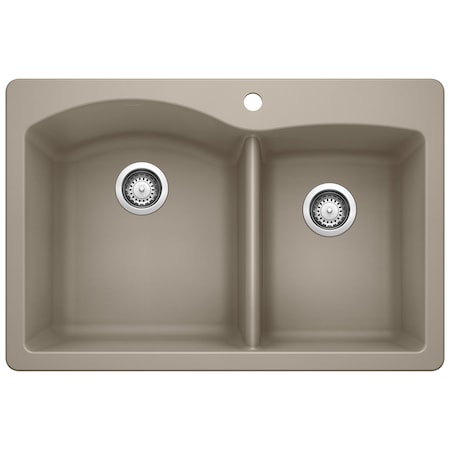 Blanco Diamond 1-3/4 Bowl Dual Deck, Truffle 441283