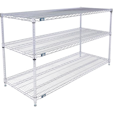 Global Industrial Nexel 3 Shelf, Stainless Steel Wire Shelving Unit, Starter, 60"W x 24"D x 34"H B3149761