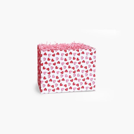 Nashville Wraps Scattered Hearts Basket Box, Small 6.75x4x5, 6PK SHS