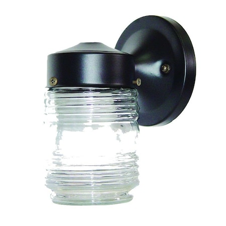 Homeroots Black Standard Jelly Jar One Light Outdoor Wall Light 398452