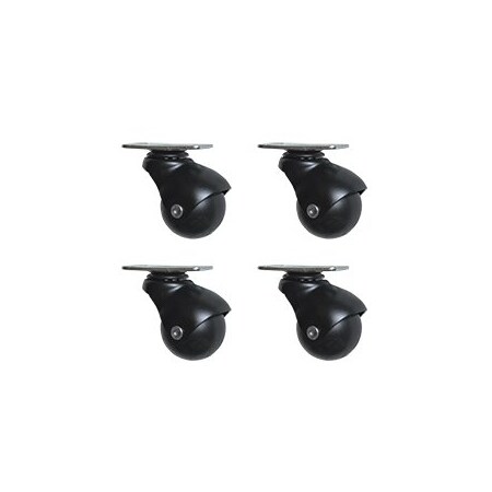 Service Caster 2 Inch Flat Black Hooded Top Plate Ball Casters, 4PK SCC-TP01S20-POS-FB-4