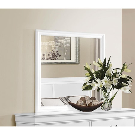 Home Elegance 38.25 x 0.75 x 38.25 in. Mayville Mirror - White 2147W-6