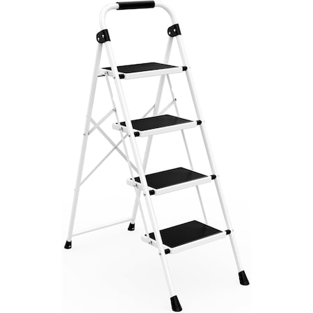 Wrightmaster 4-Step Lightweight Steel Step Stool, 9 ft. Reach with Safety Lock, 330 lb. Capacity Black ZoroBTV4BTB-44BK