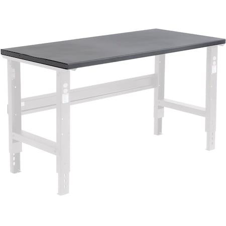 Global Industrial Workbench Top, 60"W x 36"D x 1-1/2" Thick, Steel Square Edge, 12 Ga., Black 185721BK