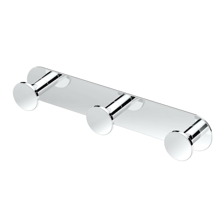Gatco Glamour All Modern Décor 11" Triple Robe Hook, Chrome 1282