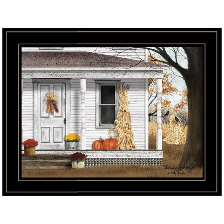 Homeroots Autumn Greetings 2 Black Framed Print Wall Art 406397