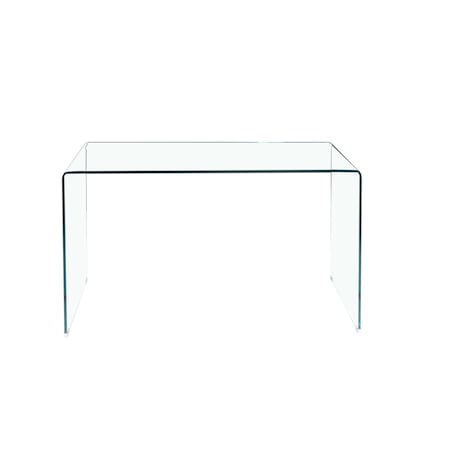 Homeroots 43" Clear Glass Solid Console Table 635691