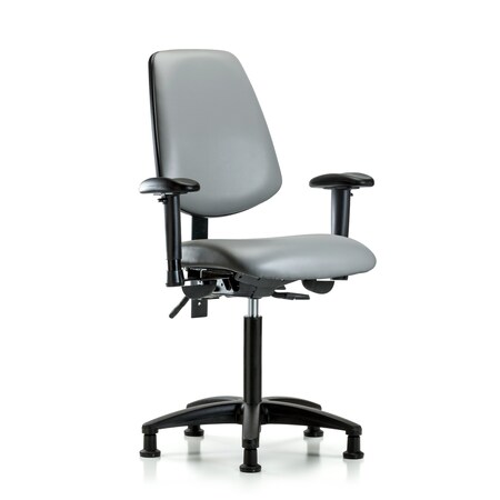 Blue Ridge Ergonomics Vinyl Chair, Vinyl, Adjustable Arms BR-VMBCH-MB-RG-T0-A1-NF-RG-8840