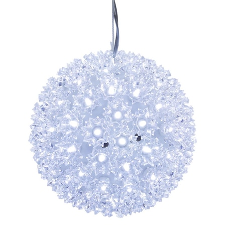 Vickerman 6 in. Starlight Sphere Christmas Ornament with Cool White Wide Angle 50 LED Light, 6PK X120605