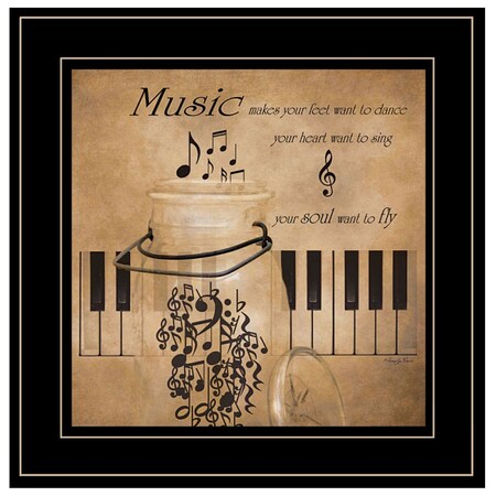 Homeroots Music 2 Black Framed Print Wall Art 405532