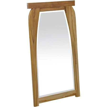 Homeroots 35" Natural Solid Wood Framed Accent Mirror 376776