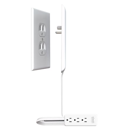 Sleek Socket 3 ft. L 3 outlets Combo Extension Cord White 3-M-OVSZ-W