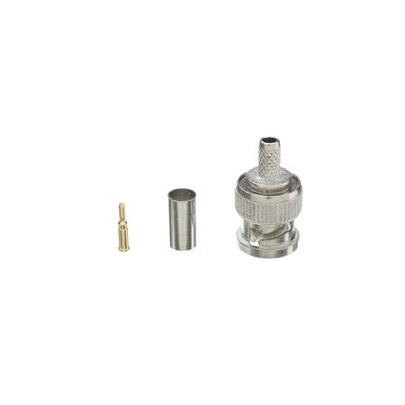 Cable Wholesale RG58 Solid Core BNC Male Crimp Connector, 50 Ohm, 3 Piece Set 31X1-05500
