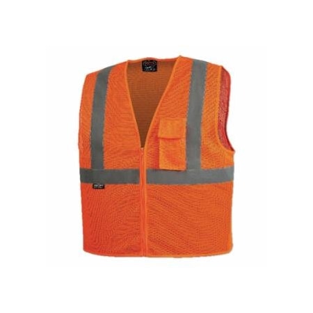 Pioneer 6921U/6922U Hi-Vis Zip-Up Safety Vest, Size M, Orange, 25PK 852-V1060450U-M