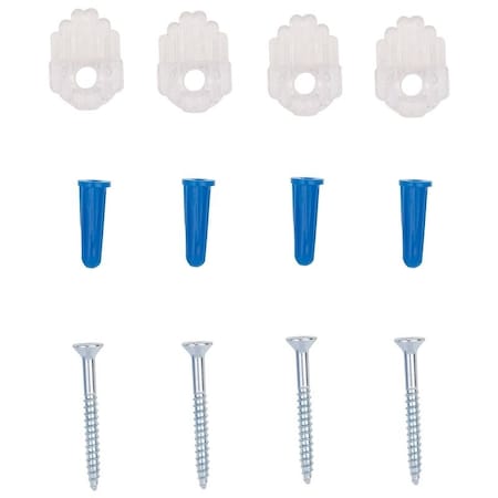Prosource Mirror Holder, Plastic, Clear, Clear, Screw Mounting PH-121144-PS
