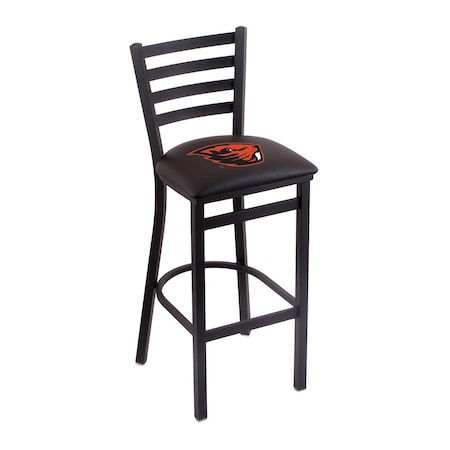 Holland Bar Stool Co 25" Blk Wrinkle Oregon State Stationary Counter Stool, Ladder Back L00425OregSt