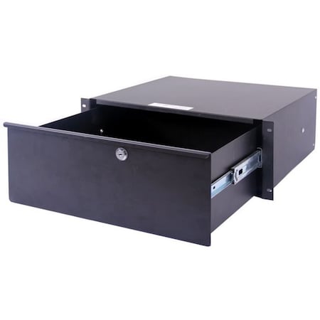 Deejay Led 4U-Space Metal Locking Rack Drawer for Standard DJ Size Equipment. TBH4URDW