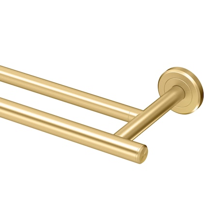 Gatco Latitude II 24" Double Towel Bar, Brushed Brass 4234