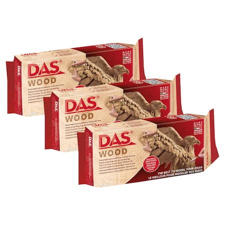 Das Modeling Clay Air Hardening, Wood, 700g, 3PK F348800