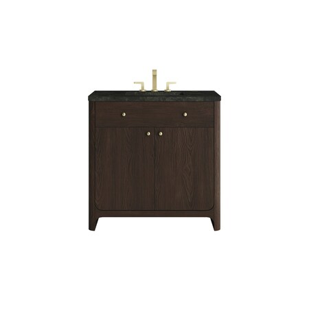 James Martin Vanities Gracyn 36" Single Vanity, Sable, w/ 3 CM Phantome Eclos Widespread Top D125-V36-SBL-WPHT