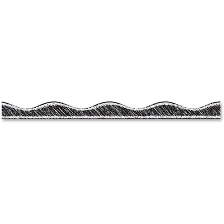 Ashley Productions Magnetic Border, Black Scribble Chalk, 12 Pieces Per Pack, PK6 10212