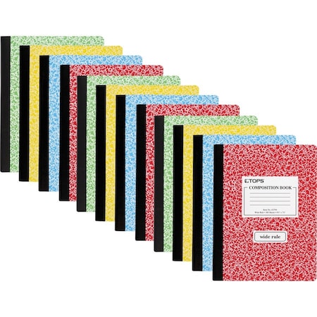 Tops Wide Ruled Composition Books, Assorted, 12PK TOP63794CT