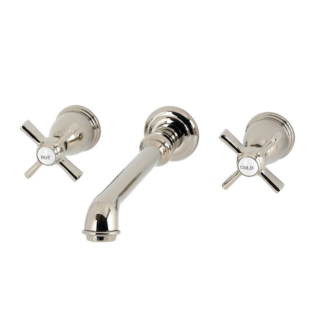 Kingston Brass Double-Handle Wall Mount Bathroom Faucet, Polished Nickel KS7126ZX