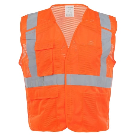 J. J. Keller & Associates High Visibility Breakaway Safety Vest, Type R Class 2, Orange, 4XL/5XL, SAFEGEAR 59853