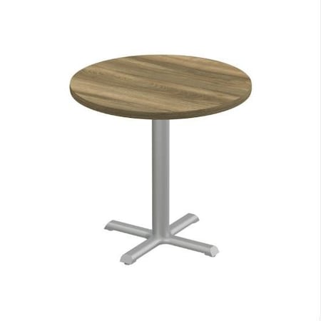 Correll Round Cafe Table, 24 in W, 24 in L, 29 in H, Particleboard Top, Colonial Hickory SXT24R-53-98-53
