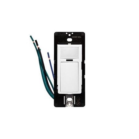 Leviton Wall Mount Sensor, Occupancy, Photocell, Vacancy, Wireless, White, 1,100 sq ft, Fluorescent, Incandescent, LED ODSMT-MDW