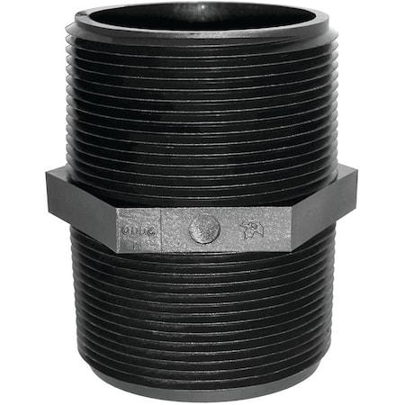 Green Leaf Pipe Nipple, 1/4 in, MNPT, Black M 1400 P