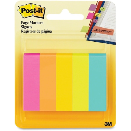 Post-It 0.5 in. W X 2 in. L Assorted Page Markers 5 pad 670-5AF