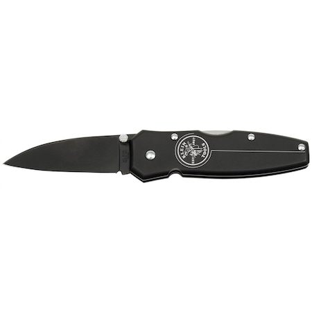 Klein Tools Lightweight Lockback Knife, 2-1/2-Inch Drop Point Blade, Black Handle 44001-BLK
