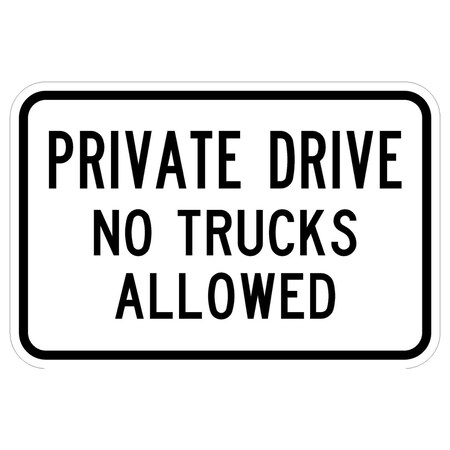 Sign Solutions Usa Traffic Sign, 18 in Width, Aluminum Sign, Horizontal Rectangle DCS06DWT1812CUS00217