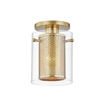 Mitzi Elanor 1 Light Semi Flush 20.25 In. Aged Brass H323601-AGB
