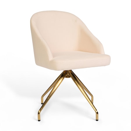 Martha Stewart Sora Upholstered Stationary Office Chair in Conch Shell/Polished Brass CH-222119-PK-GLD-MS