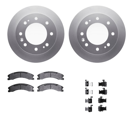 Dynamic Friction Co DFC GEOSPEC Coated Rotor- Heavy Duty Brake Pad includes Hardware 4412-48031