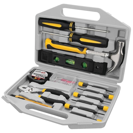 Performance Tool 75 pc. Tool Set, Hammer, Screwdrivers, Tape Measure, Case W1543