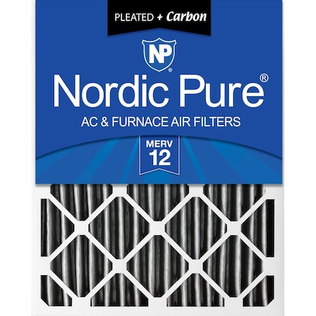 Nordic Pure 24x24x4 Plus Carbon Pleated Air Filter, High Capacity, MERV 12 24x24x4PM12C-1