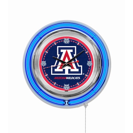 Holland Bar Stool Co University of Arizona Double Neon 15" Clock Clk15ArizUn