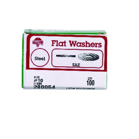Hillman Flat Washer, Fits Bolt Size #10 Steel, Zinc Finish 280054