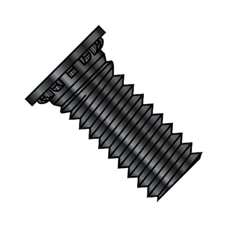 Zoro Select 1/4-20X1 1/4 Ft Clnch Stud 12Rib Shldr Black Ox & Oil, 2000Pk 1420SCNB