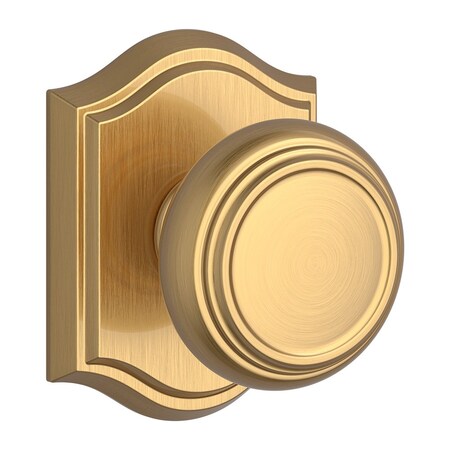 Baldwin Passage Traditional Knob and Traditional Arch Rose with 6AL Latch and Dual Strike Lifetime PSTRATAR044