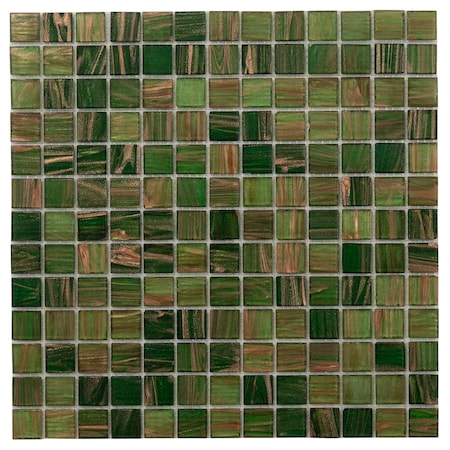 Apollo Tile Mingles 12 in. x 12 in. Glossy Moss Green Glass Mosaic Wall and Floor Tile 20 sq. ft./case, 20PK MIX2088GN451A