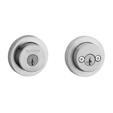 Kwikset Milan Round Rose Double Cylinder Deadbolt SmartKey with 6AL Latch and STRKP Strike Pack which 159RDT-26DS.STRKP