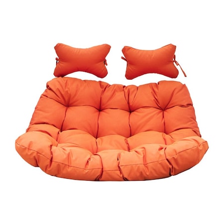Leisuremod 2-Person Hanging Egg Chair Cushion, Weather-Resistant, Headrest & Zippered Cover ES52C-OR