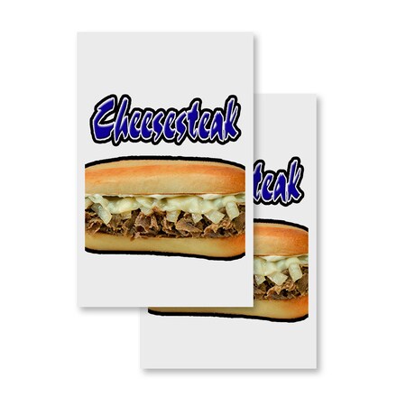 Signmission Cheesesteak, Vinyl Decals Only 24 Inch x 36 Inch, Vinyl Decal, 2PK DSB-2436-2PACK-Cheesesteak